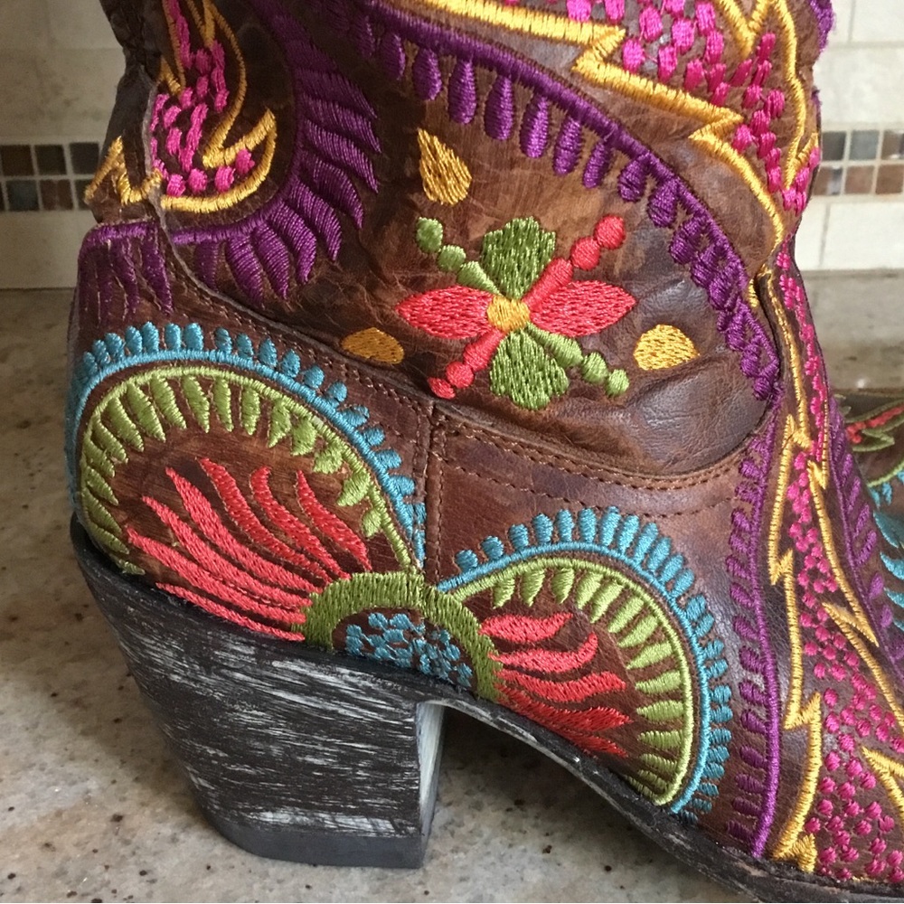 Old Gringo Tiegan Embroidered Western Cowboy Cowgirl Boots Vesuvio Brass - Picture 3 of 16